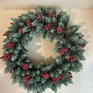 Festive Green and Red Wreath
